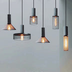 Contemporary Industrial Cylinder Dome Cement Iron Shade 1-light Pendant Light for Living Room BulbSquare