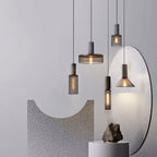 Contemporary Industrial Cylinder Dome Cement Iron Shade 1-light Pendant Light for Living Room BulbSquare