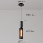 Contemporary Industrial Cylinder Dome Cement Iron Shade 1-light Pendant Light for Living Room BulbSquare