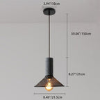 Contemporary Industrial Cylinder Dome Cement Iron Shade 1-light Pendant Light for Living Room BulbSquare