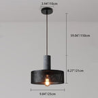Contemporary Industrial Cylinder Dome Cement Iron Shade 1-light Pendant Light for Living Room BulbSquare