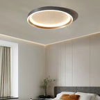 Modern Minimalist Round Metal Frame Acrylic Shade LED Flush Mount Ceiling Light For Living Room