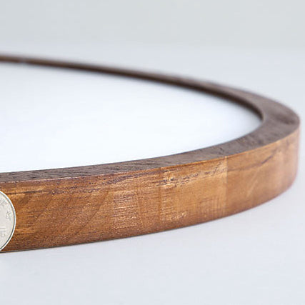 Modern Minimalist Round Solid Wood Frame Acrylic Shade LED Flush Mount Ceiling Light for Living Room