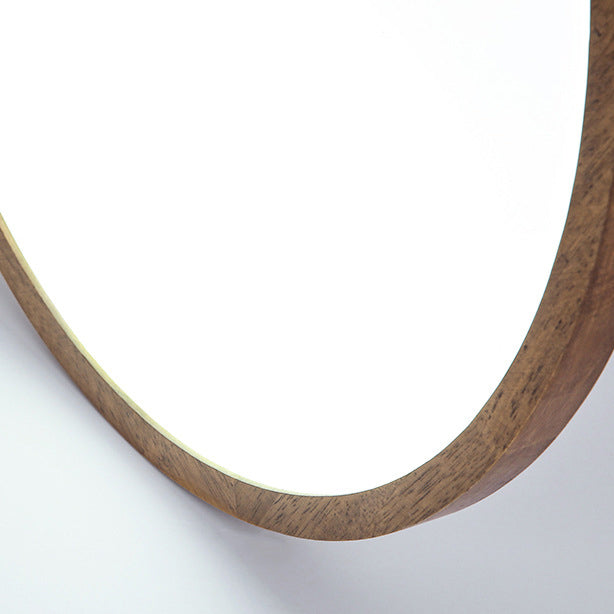 Modern Minimalist Round Solid Wood Frame Acrylic Shade LED Flush Mount Ceiling Light for Living Room