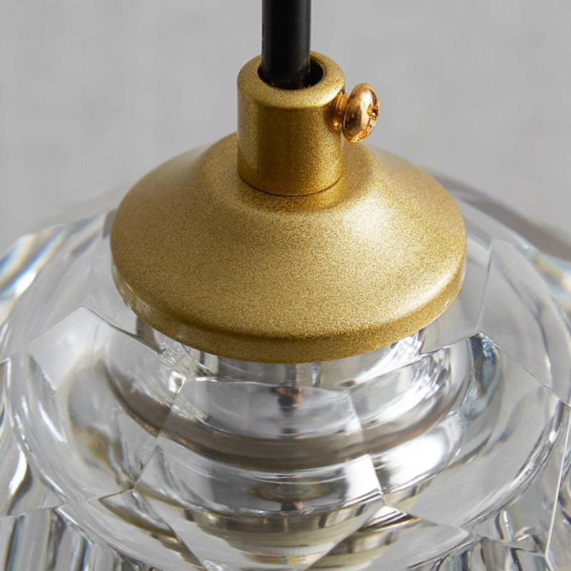 Modern Luxury Round Metal Crystal 1-light Pendant Light for Bedroom