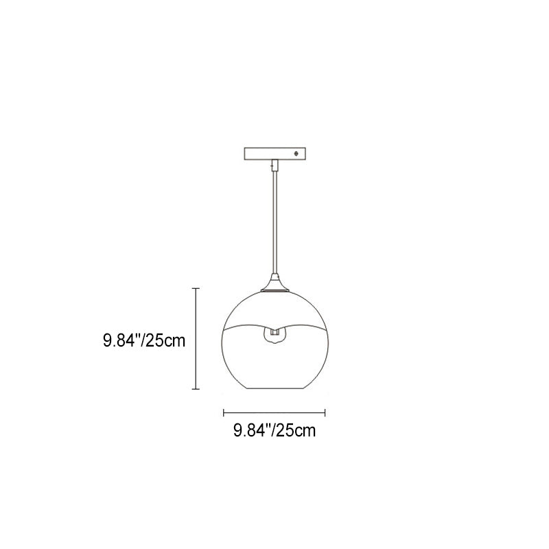 Contemporary Nordic Orb Gradient Glass 1-light Pendant Light for Living Room
