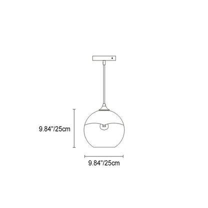 Contemporary Nordic Orb Gradient Glass 1-light Pendant Light for Living Room