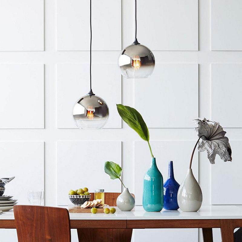 Contemporary Nordic Orb Gradient Glass 1-light Pendant Light for Living Room