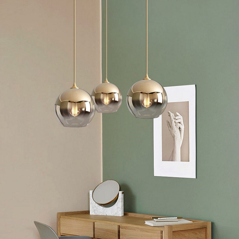 Contemporary Nordic Orb Gradient Glass 1-light Pendant Light for Living Room