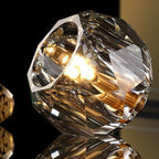 Modern Luxury Round Dome Irregular Orb Full Copper Crystal Shade 1-Light Semi-Flush Mount Ceiling Light For Living Room