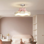 Contemporary Creative Round Wave Heart Iron Acrylic PU LED Semi-Flush Mount Ceiling Light For Bedroom