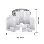 Modern Minimalist Round Column Flower Hardware Glass 1/3/4 Light Semi-Flush Mount Ceiling Light For Living Room