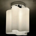 Modern Minimalist Round Column Flower Hardware Glass 1/3/4 Light Semi-Flush Mount Ceiling Light For Living Room