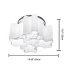Modern Minimalist Round Column Flower Hardware Glass 1/3/4 Light Semi-Flush Mount Ceiling Light For Living Room
