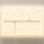 Modern Minimalist Rectangle Square Lattice Iron PE Shade LED Flush Mount Ceiling Light For Living Room