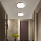 Contemporary Luxury Round Hardware Crystal Glass Shade LED Semi-Flush Mount Ceiling Light For Bedroom