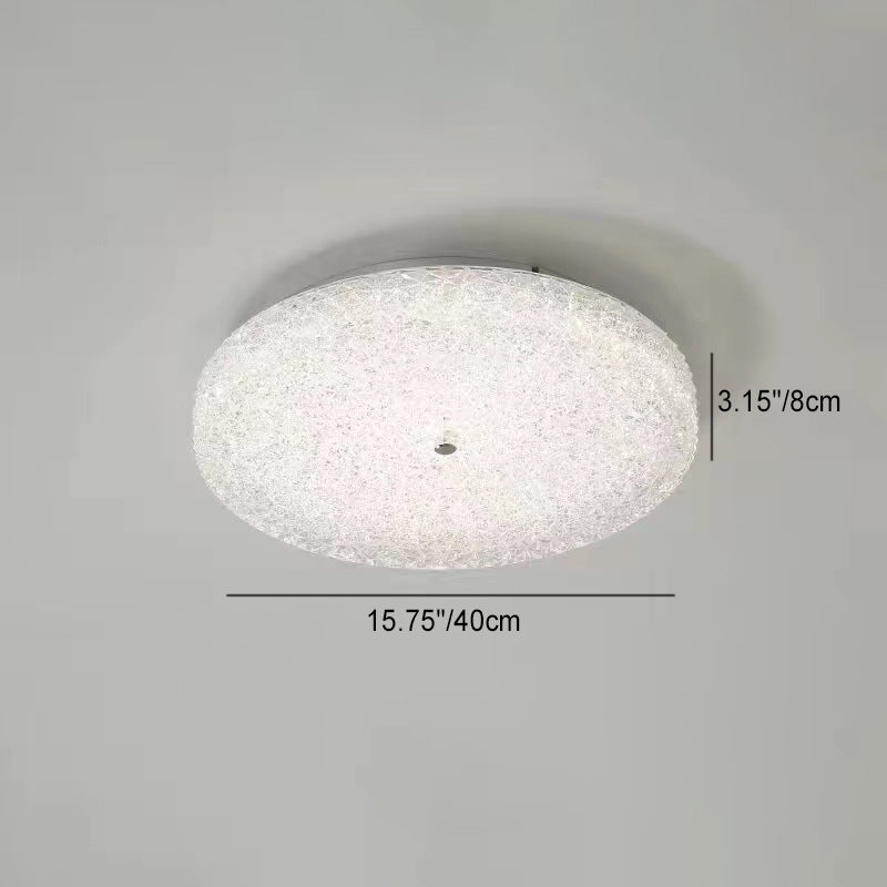 Contemporary Luxury Round Hardware Crystal Glass Shade LED Semi-Flush Mount Ceiling Light For Bedroom