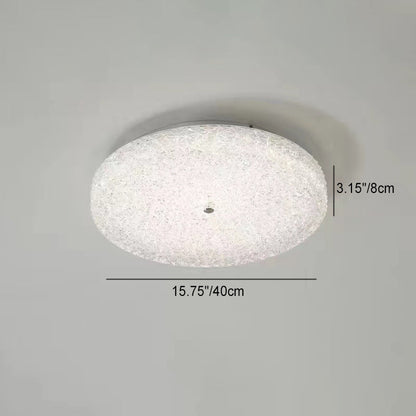 Contemporary Luxury Round Hardware Crystal Glass Shade LED Semi-Flush Mount Ceiling Light For Bedroom