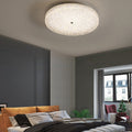 Contemporary Luxury Round Hardware Crystal Glass Shade LED Semi-Flush Mount Ceiling Light For Bedroom