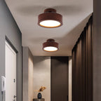 Modern Minimalist Round Wood Acrylic LED Flush Mount Ceiling Light for Hallway BulbSquare
