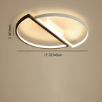 Modern Minimalist Round Double Half Circle Combination Iron Aluminum Acrylic LED Flush Mount Ceiling Light For Bedroom