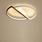 Modern Minimalist Round Double Half Circle Combination Iron Aluminum Acrylic LED Flush Mount Ceiling Light For Bedroom