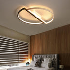 Modern Minimalist Round Double Half Circle Combination Iron Aluminum Acrylic LED Flush Mount Ceiling Light For Bedroom