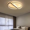 Modern Minimalist Round Double Half Circle Combination Iron Aluminum Acrylic LED Flush Mount Ceiling Light For Bedroom