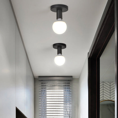 Modern Simplicity Cylinder Iron 1-light Flush Mount Ceiling Light for Hallway