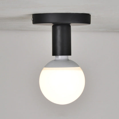 Modern Simplicity Cylinder Iron 1-light Flush Mount Ceiling Light for Hallway