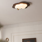 Contemporary Creative Cloud Pentagram Heart Solid Wood Iron Acrylic LED Flush Mount Ceiling Light For Bedroom