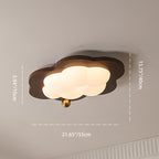 Contemporary Creative Cloud Pentagram Heart Solid Wood Iron Acrylic LED Flush Mount Ceiling Light For Bedroom