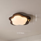 Contemporary Creative Cloud Pentagram Heart Solid Wood Iron Acrylic LED Flush Mount Ceiling Light For Bedroom