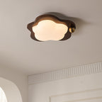 Contemporary Creative Cloud Pentagram Heart Solid Wood Iron Acrylic LED Flush Mount Ceiling Light For Bedroom