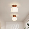 Modern Minimalist Pumpkin Cotton Shape Iron Pe 1-light Flush Mount Ceiling Light for Hallway