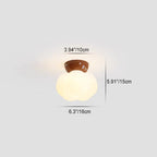Modern Minimalist Pumpkin Cotton Shape Iron Pe 1-light Flush Mount Ceiling Light for Hallway