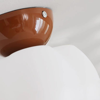 Modern Minimalist Pumpkin Cotton Shape Iron Pe 1-light Flush Mount Ceiling Light for Hallway