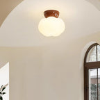 Modern Minimalist Pumpkin Cotton Shape Iron Pe 1-light Flush Mount Ceiling Light for Hallway