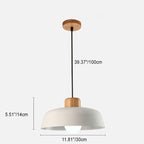 Contemporary Nordic Round Pot Lid Shape Wood Iron 1-light Pendant Light for Living Room BulbSquare