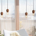 Modern Minimalist Dome Solid Wood 1-Light Pendant Light For Living Room
