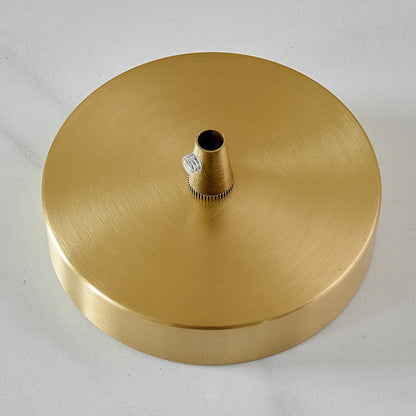 Traditional Japanese Round Cone Brass Wood Glass Shade 1-light Pendant Light for Living Room