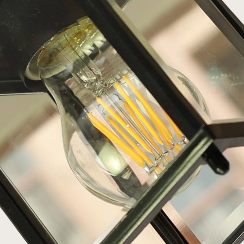 Modern Minimalist Waterproof Rectangular Aluminum Glass 1-light Pendant Light for Outdoor Patio