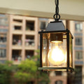 Modern Minimalist Waterproof Rectangular Aluminum Glass 1-light Pendant Light for Outdoor Patio