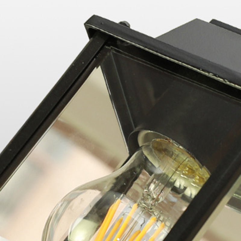 Modern Minimalist Waterproof Rectangular Aluminum Glass 1-light Pendant Light for Outdoor Patio