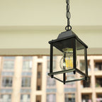 Modern Minimalist Waterproof Rectangular Aluminum Glass 1-light Pendant Light for Outdoor Patio