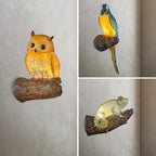 Modern Art Deco Owl Parrot Lizard Resin 1-Light Wall Sconce Lamp For Living Room
