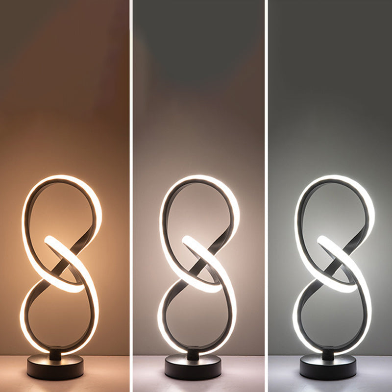Modern Simplicity Irregular Lines Aluminum Silicone LED Table Lamp For Bedroom Lumendat