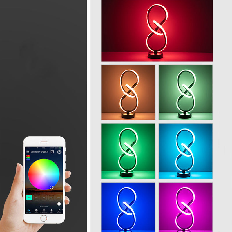 Modern Simplicity Irregular Lines Aluminum Silicone LED Table Lamp For Bedroom Lumendat