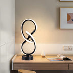 Modern Simplicity Irregular Lines Aluminum Silicone LED Table Lamp For Bedroom Lumendat