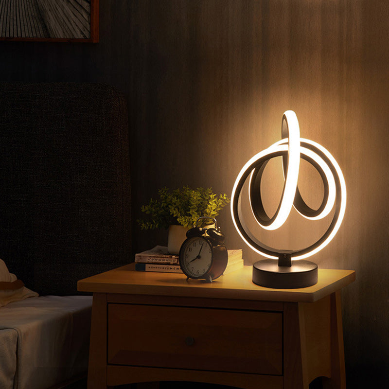 Modern Simplicity Irregular Lines Aluminum Silicone LED Table Lamp For Bedroom Lumendat